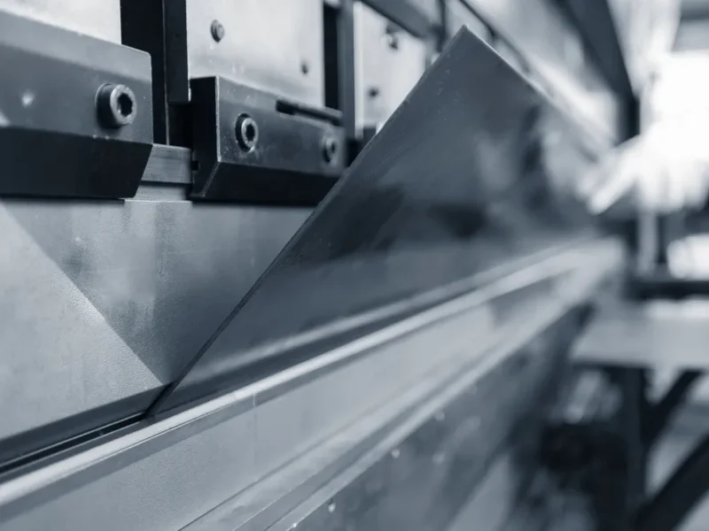 Close-up,Of,Sheet,Metal,Bending,In,Industrial,Factory.